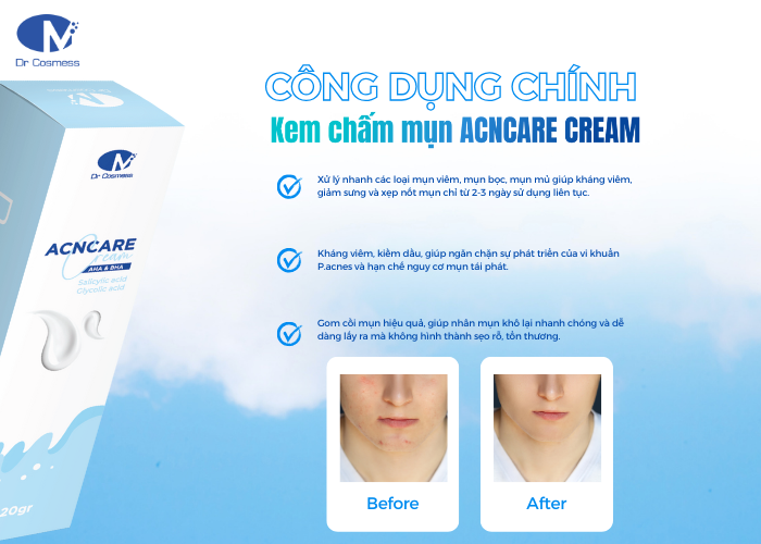 Công dụng chính của Acncare Cream