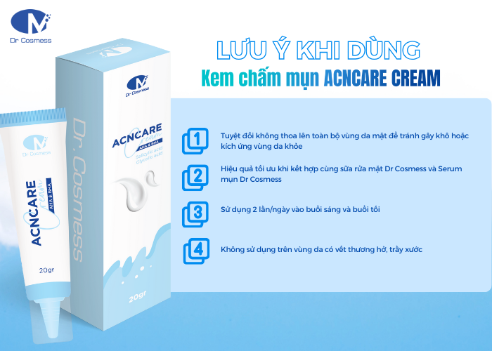 Lưu ý khi sử dụng của Acncare Cream
