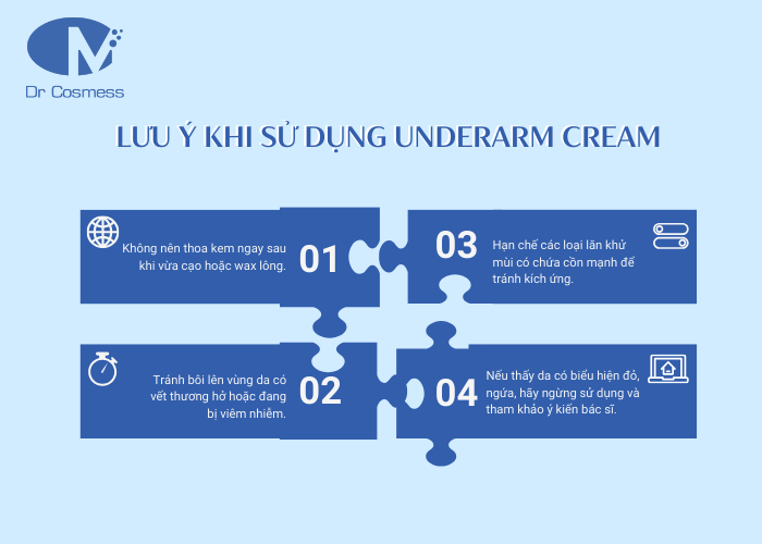 Một số lưu ý khi sử dụng Kem thâm nách Underarm Cream