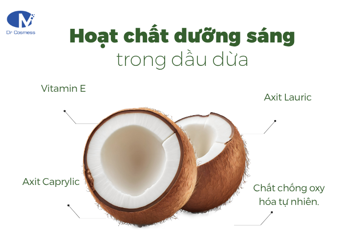 Dưỡng chất sáng da trong dầu dừa