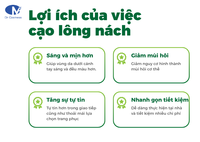 Cạo lông nách giúp vùng da dưới cánh tay trông sáng và mịn hơn