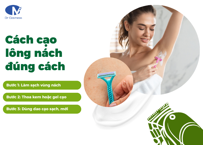 Cạo lông nách đúng cách an toàn cho da, hạn chế thâm sạm