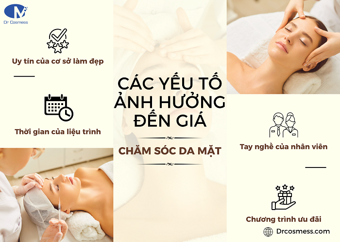 Các yếu tố ảnh hưởng đến giá chăm sóc da mặt