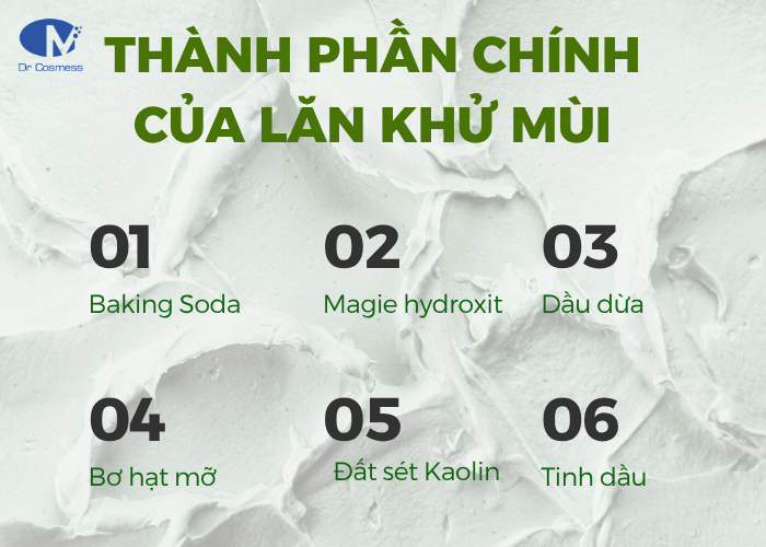 Một số thành phần chính của lăn khử mùi