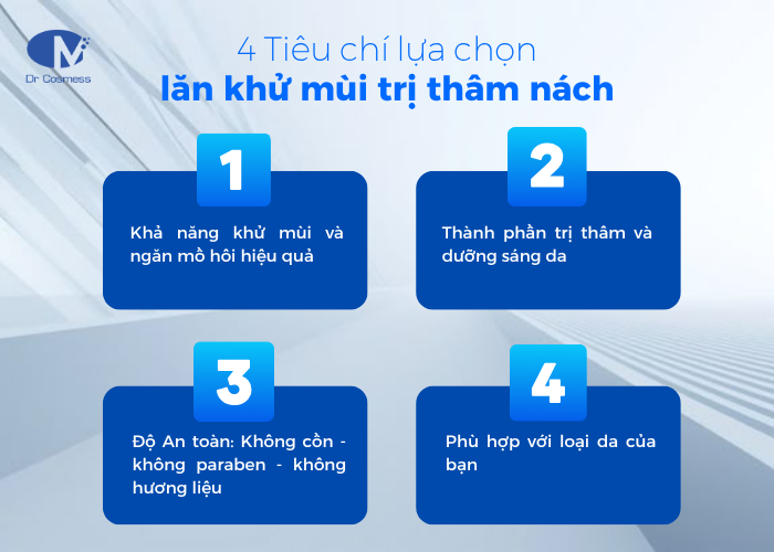 4 tiêu chí lựa chọn lăn khử mùi trị thâm nách hiệu quả