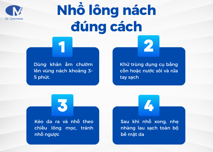 4 bước nhổ lông nách không bị thâm