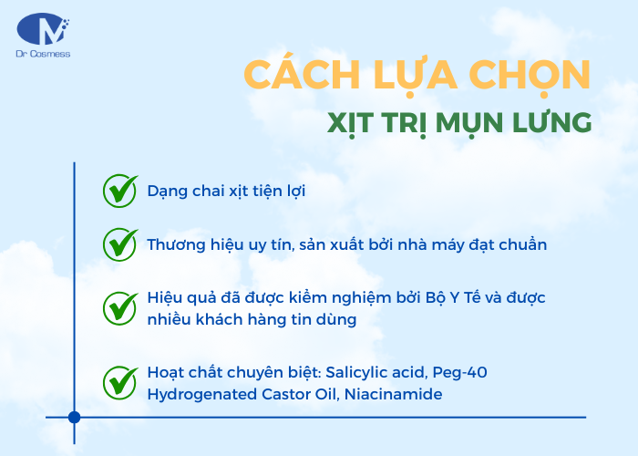 Cách lựa chọn xịt trị mụn lưng tốt, phù hợp