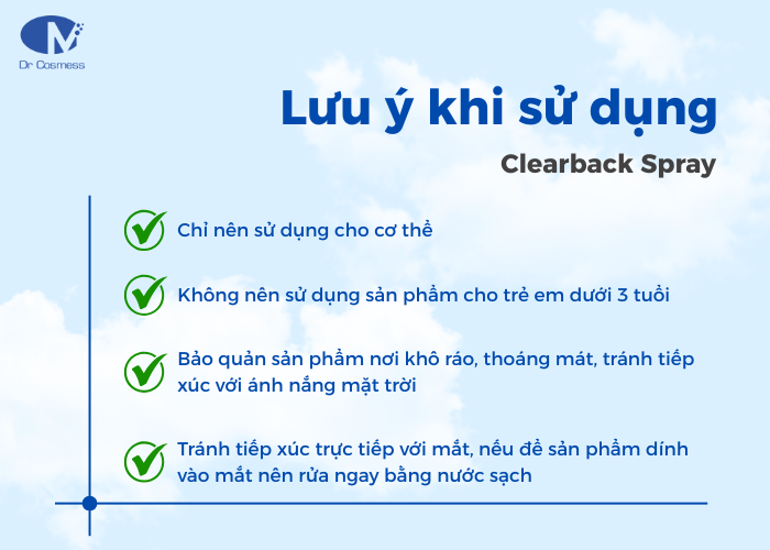 Lưu ý khi dùng xịt mụn lưng tại nhà